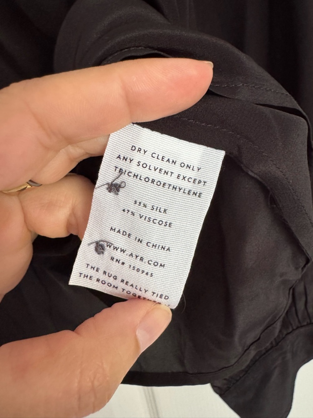 AYR Black Silk-Blend Button-Up Blouse - Picture 5 of 5
